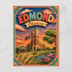 PopCut States Edmond Oklahoma Paper Art Postcard