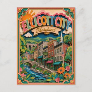 PopCut States Ellicott City Maryland Paper Art Postcard