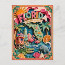 PopCut States Florida Colourful 3D Paper Art