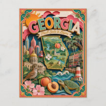 PopCut States Georgia Colourful 3D Paper Art