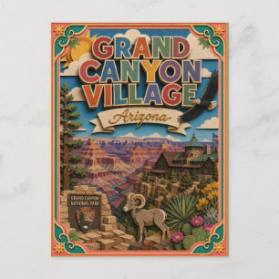 PopCut States Grand Canyon Village Arizona Art Postcard
