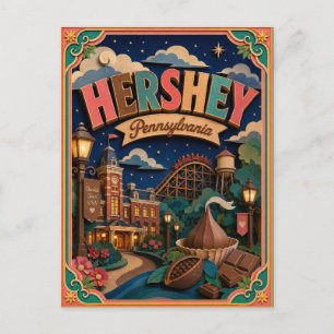 PopCut States Hershey Pennsylvania Paper Art Postcard