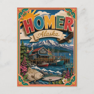 PopCut States Homer Alaska Paper Art  Postcard
