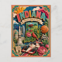 PopCut States Indiana Colourful 3D Paper Art
