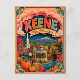 PopCut States Keene New Hampshire Paper Art Postcard