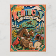 PopCut States Kentucky Colourful 3D Paper Art