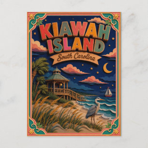 PopCut States Kiawah Island South Carolina Art Postcard