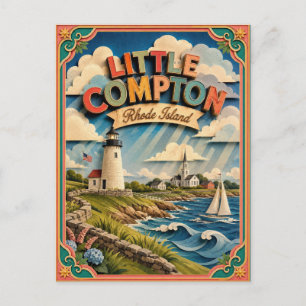 PopCut States Little Compton Rhode Island Art Postcard
