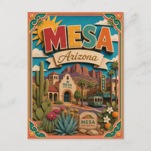 PopCut States Mesa Arizona Paper Art Postcard