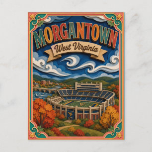 PopCut States Morgantown West Virginia Paper Art Postcard