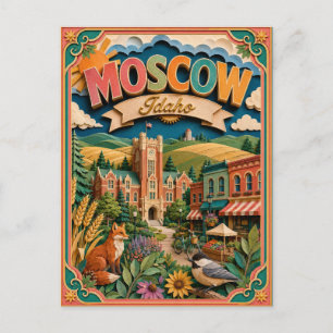 PopCut States Moscow Idaho Paper Art Postcard