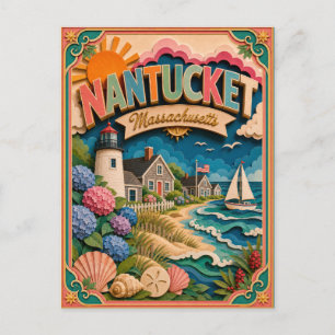 PopCut States Nantucket Massachusetts Paper Art Postcard