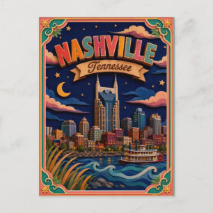 PopCut States Nashville Tennessee Paper Art Postcard