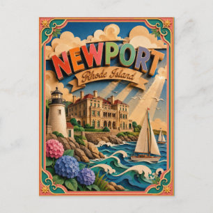 PopCut States Newport Rhode Island Paper Art Postcard