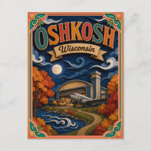 PopCut States Oshkosh Wisconsin Paper Art Postcard