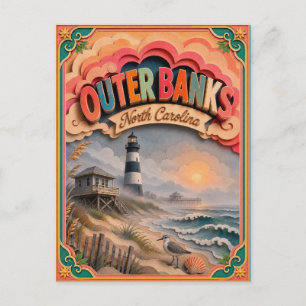 PopCut States Outer Banks North Carolina Paper Art Postcard
