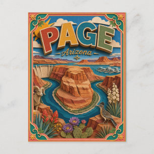 PopCut States Page Arizona Paper Art Postcard