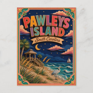 PopCut States Pawleys Island South Carolina Art Postcard