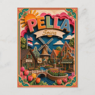 PopCut States Pella Iowa Paper Art Postcard