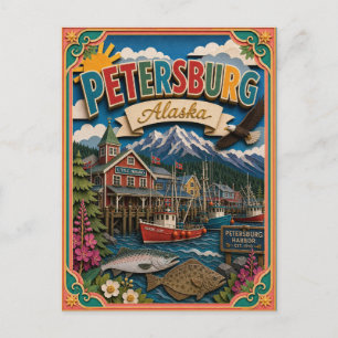 PopCut States Petersburg Alaska Paper Art Postcard