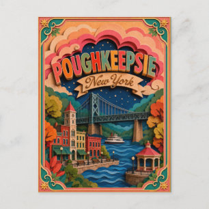 PopCut States Poughkeepsie New York Paper Art Postcard