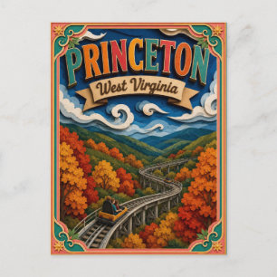 PopCut States Princeton West Virginia Paper Art Postcard