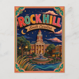 PopCut States Rock Hill South Carolina Paper Art Postcard