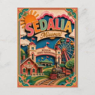 PopCut States Sedalia Missouri Paper Art Postcard