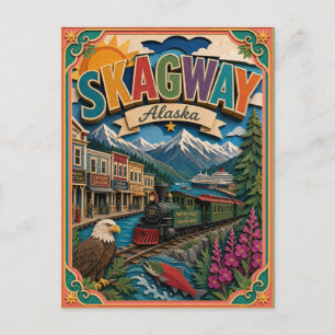 PopCut States Skagway Alaska Paper Art Postcard