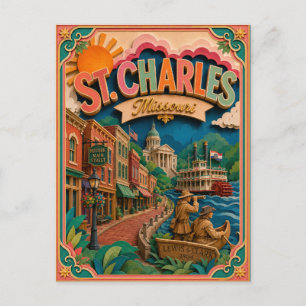 PopCut States St. Charles Missouri Paper Art Postcard