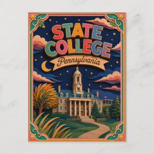 PopCut States State College Pennsylvania Paper Art Postcard