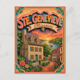 PopCut States Ste. Genevieve Missouri Paper Art Postcard