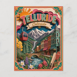 PopCut States Telluride Colorado Paper Art Postcard