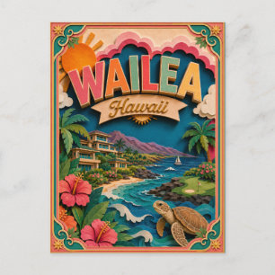 PopCut States Wailea Hawaii Paper Art Postcard