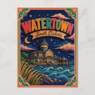 PopCut States Watertown South Dakota Paper Art Postcard