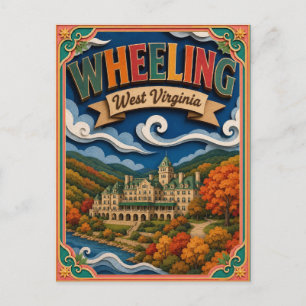 PopCut States Wheeling West Virginia Paper Art Postcard