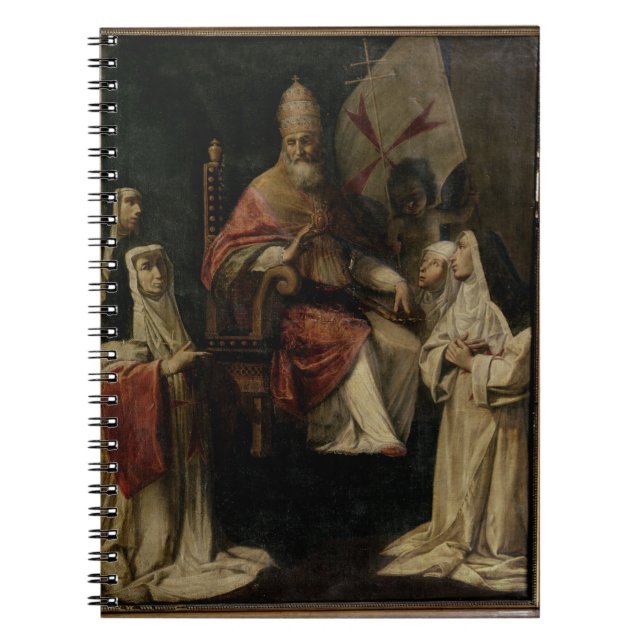 Pope Clement VIII blessing Carmelite Nuns (oil on Spiral Notebook (Front)