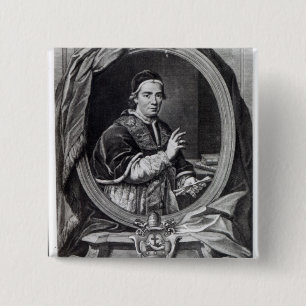 Pope Clement XIV, engraved by Domencio Cunego 15 Cm Square Badge