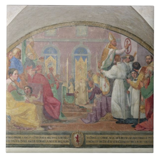 Pope Eugene IV Consecrating the convent of San Mar Tile (Front)