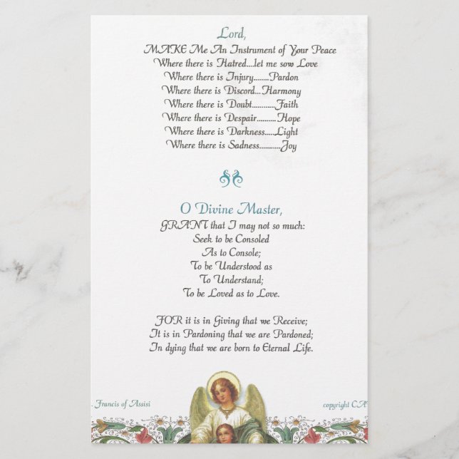 pope francis=st. francis simple prayer=angel (Front)