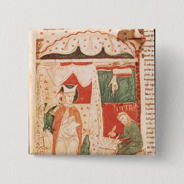 Pope Gregory I the Great 15 Cm Square Badge (Front)