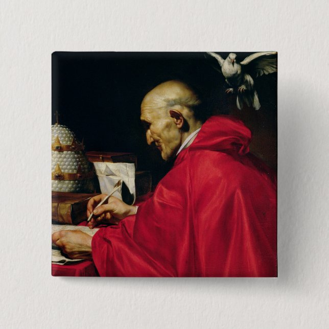 Pope Gregory the Great 15 Cm Square Badge (Front)