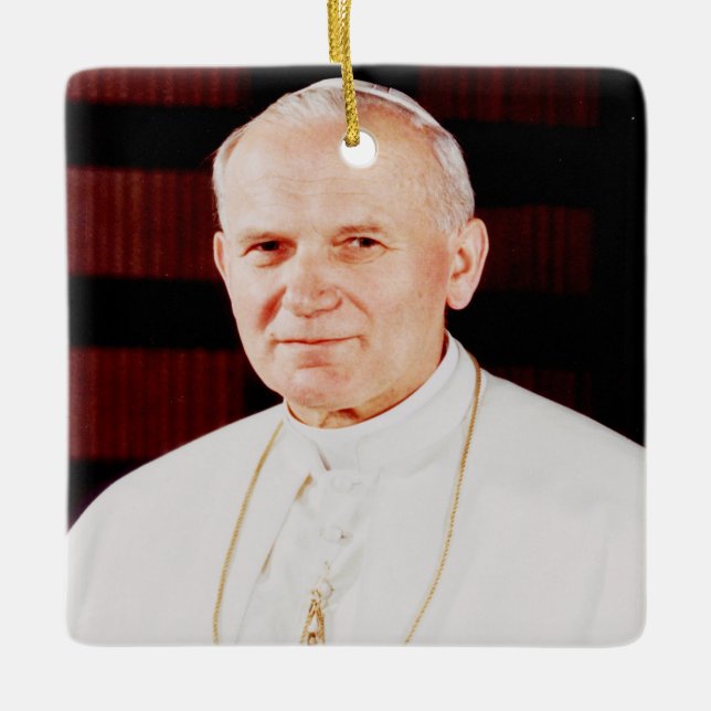 Pope John Paul II Ceramic Ornament (Front)