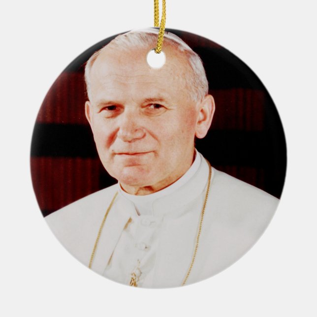 Pope John Paul II Ceramic Tree Decoration (Front)
