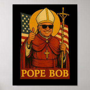 Pope Leo Pope Bob First American Pope Vintage Papa Poster