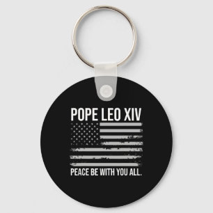 Pope Leo Xiv 14th First American Pope Usa Flag Vin Key Ring