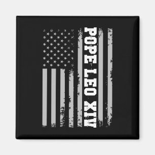 Pope Leo Xiv 14th First American Pope Usa Flag Vin Magnet