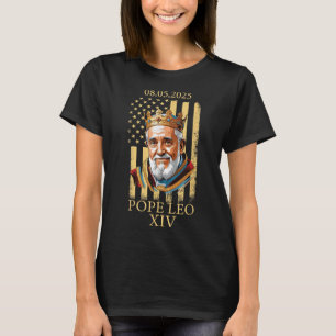 Pope Leo Xiv, American Flag 2025 Vatican Leo Xiv E T-Shirt