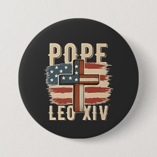Pope Leo XIV Christian Church Da Pope USA Flag 7.5 Cm Round Badge