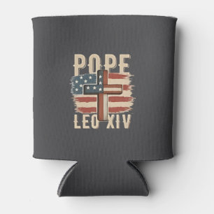 Pope Leo XIV Christian Church Da Pope USA Flag Can Cooler